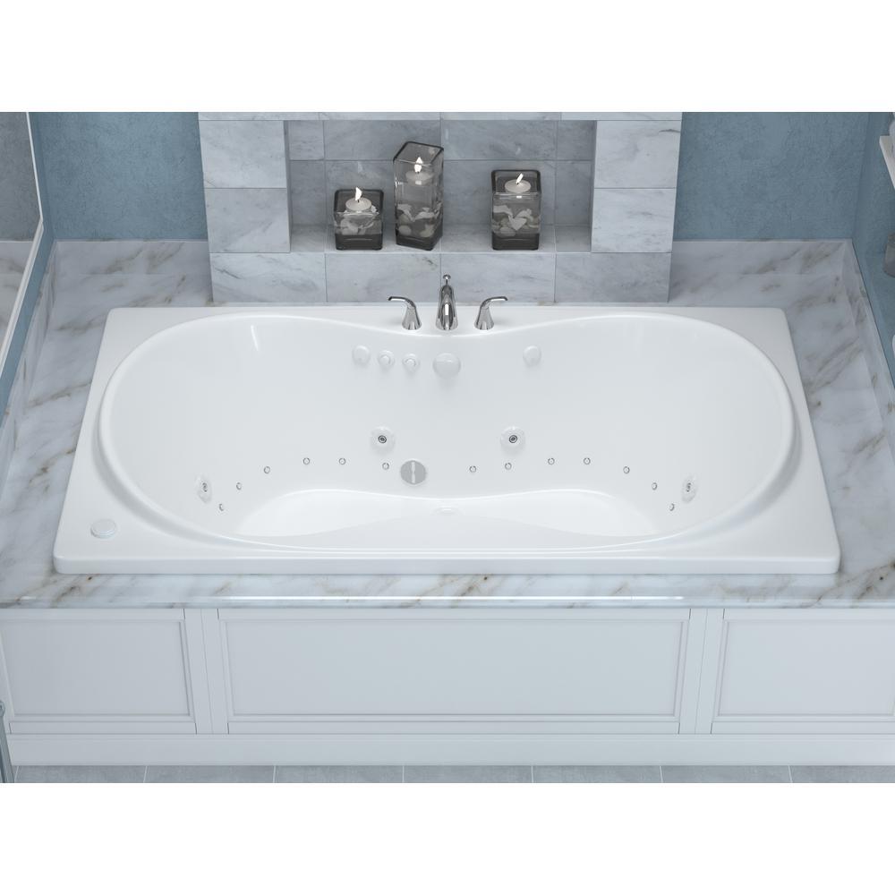 Star 6 ft. Rectangular Drop-in Whirlpool and Air Bath Tub in White - Super Arbor