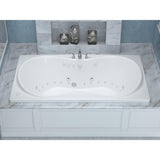 Star 6 ft. Rectangular Drop-in Whirlpool and Air Bath Tub in White - Super Arbor