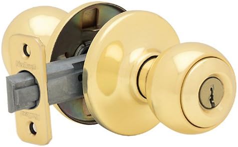 Kwikset Polo Polished Brass Entry Lockset, ANSI/BHMA Grade 3, Fits 1-3/8 in. to 1-3/4 in. Doors