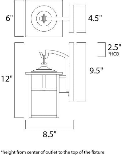 Maxim Lighting Coldwater 12-in H Black/Burnished Outdoor Wall Light, E26 Medium Base