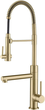 KRAUS Artec Pro Single-Handle Pull-Down Sprayer Kitchen Faucet with Pot Filler, Brushed Gold (KPF-1603BG)