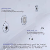 Andria 67 in. Acrylic Freestanding Flat Bottom Whirlpool and Air Bathtub with Drain and Overflow Included in White - Super Arbor