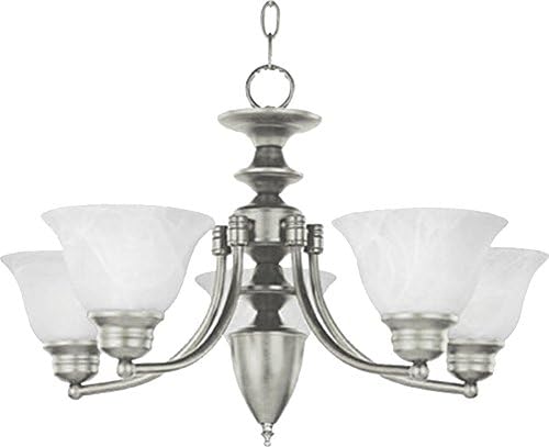 Maxim Lighting Malaga 5-Light Chandelier, Satin Nickel, 25 in. Wide
