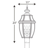 New Haven Collection 3-Light Outdoor Black Post Lamp