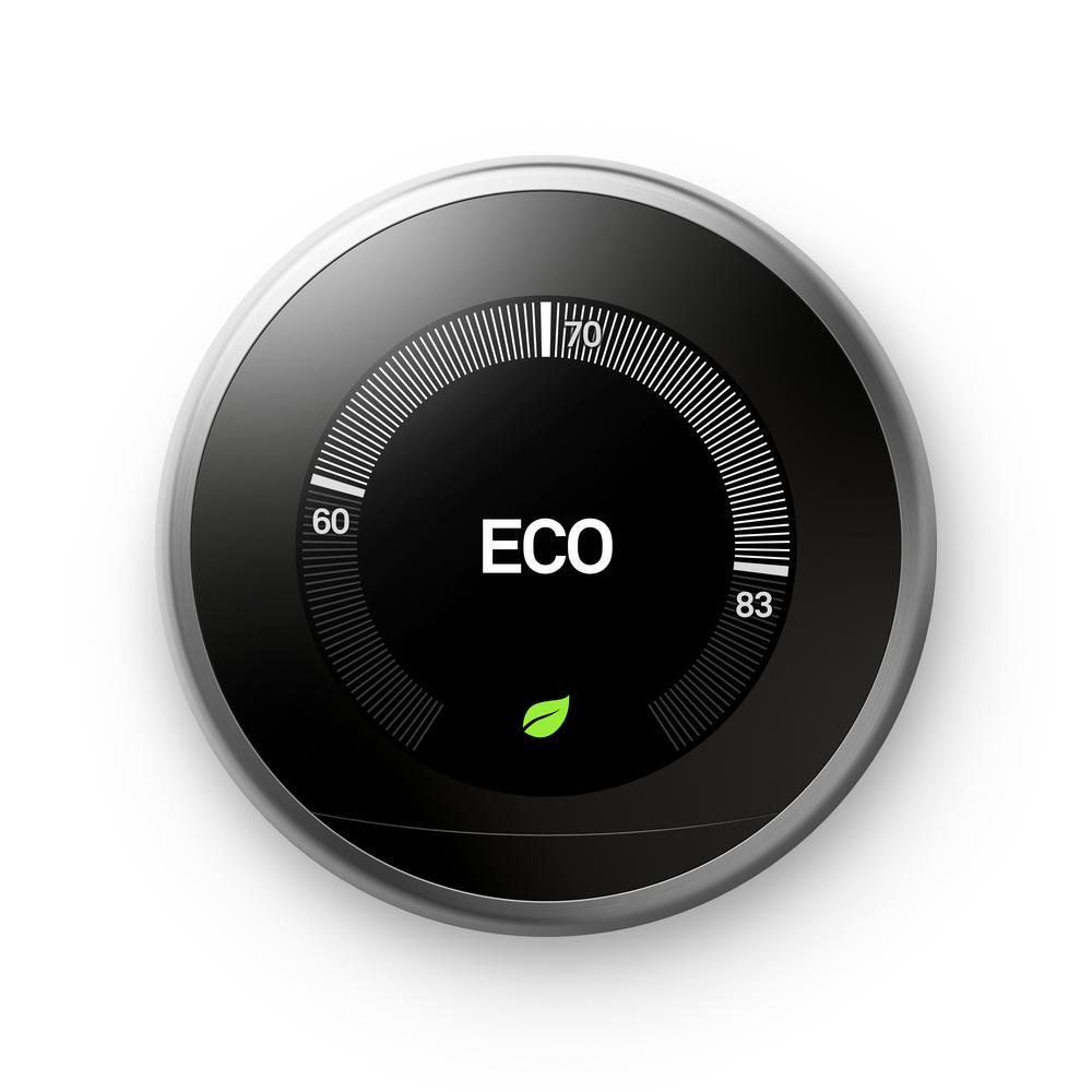Nest Learning Thermostat 3rd Gen in Stainless Steel - Super Arbor