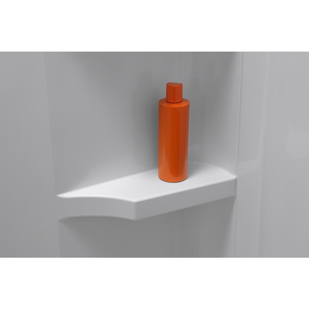 Ensemble Curve 60 in. x 1-1/4 in. x 72-1/2 in. 1-Piece Direct-to-Stud Alcove Back Shower Wall in White - Super Arbor