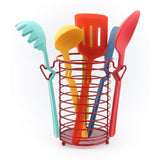 7-Piece Silicone Utensil Set with Wire Caddy