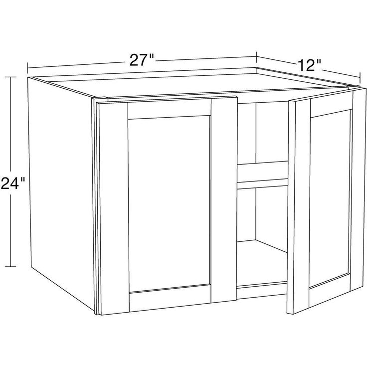 Home Decorators Collection Washington 27 in. W x 12 in. D x 24 in. H Assembled Plywood Wall Kitchen Cabinet in Valiant Onyx with Soft Close Doors