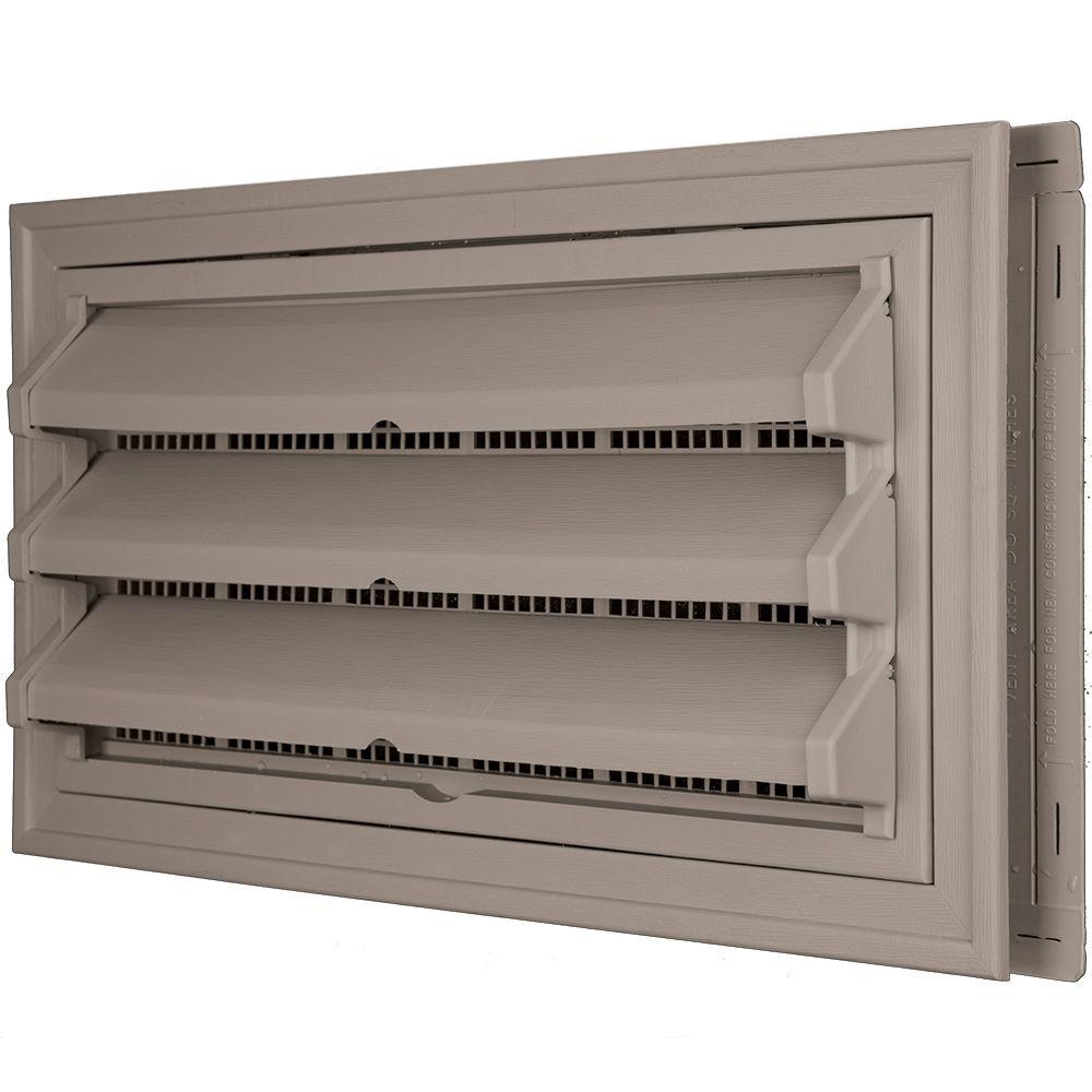 9-3/8 in. x 17-1/2 in. Foundation Vent Kit with Trim Ring and Optional Fixed Louvers (Galvanized Screen) in #008 Clay - Super Arbor