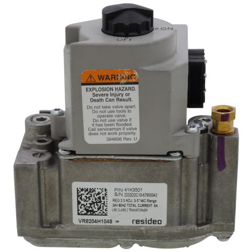 Lennox 41K35 gas valve - side view (Voltage: 24V; Product Type: Gas Valve)
