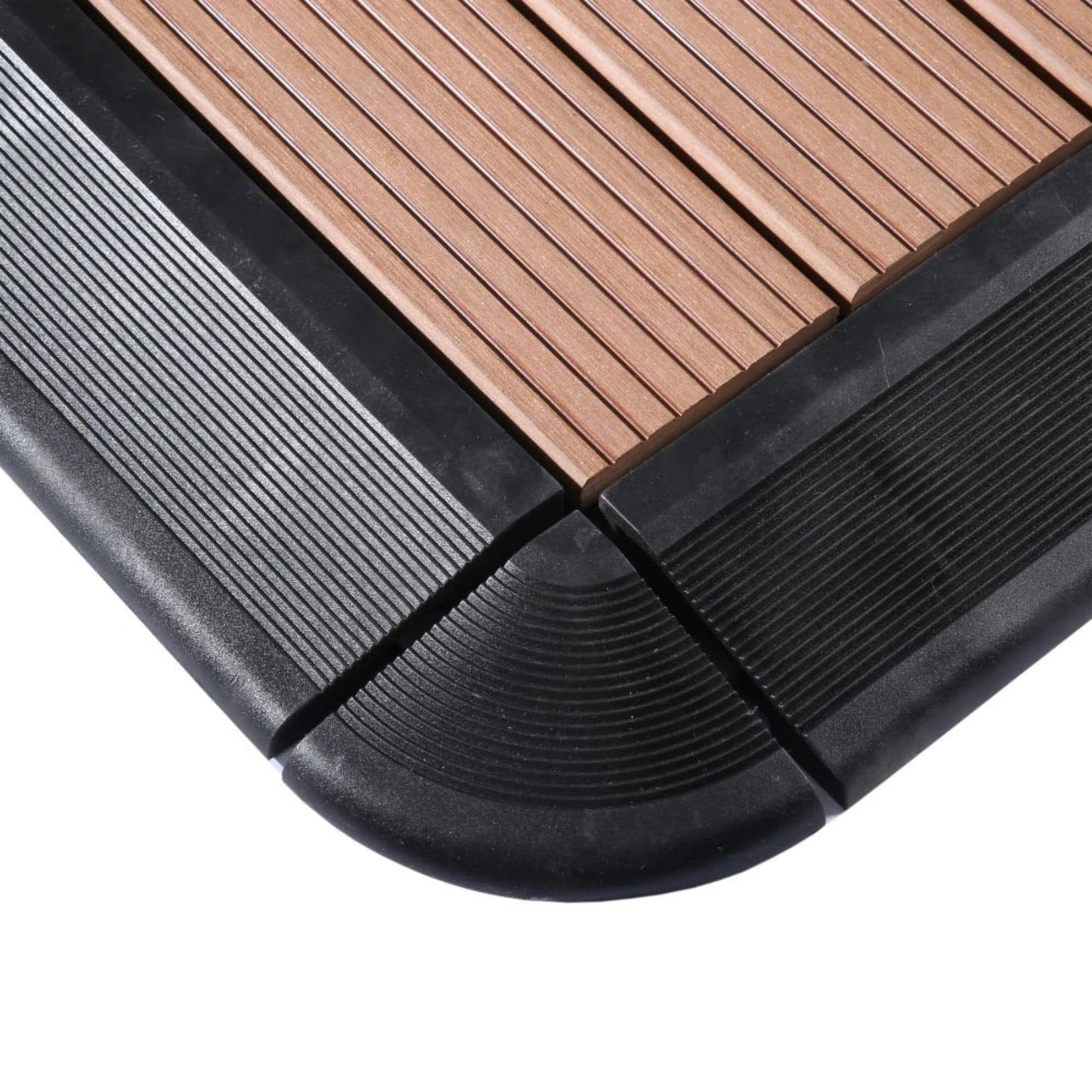 Courtyard Casual 24-Pack Black PVC Deck Tile Transition