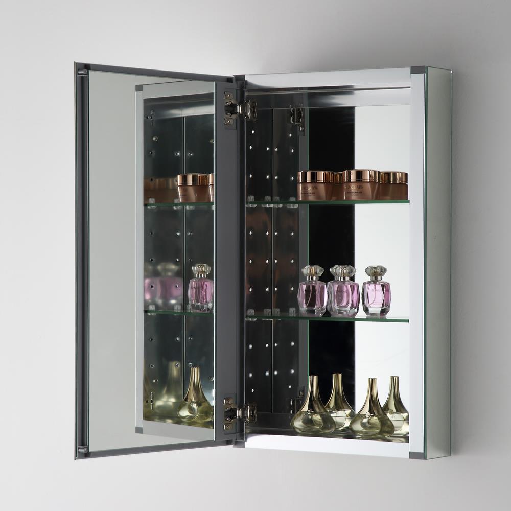 Fresca 15-in x 52-in Surface/Recessed Mount Mirror Mirrored Medicine Cabinet
