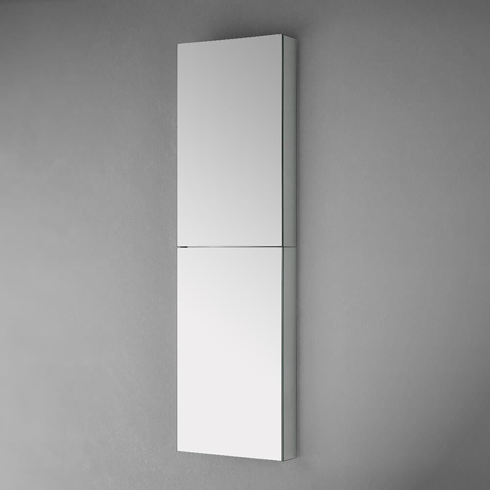 Fresca 15-in x 52-in Surface/Recessed Mount Mirror Mirrored Medicine Cabinet