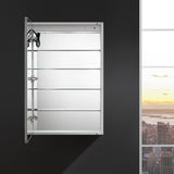 Fresca Tiempo 24-in x 36-in Lighted LED Fog Free Surface/Recessed Mount LED Lighting- Left Mirrored Soft Close Medicine Cabinet with Outlet