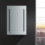 Fresca Tiempo 24-in x 36-in Lighted LED Fog Free Surface/Recessed Mount LED Lighting- Left Mirrored Soft Close Medicine Cabinet with Outlet