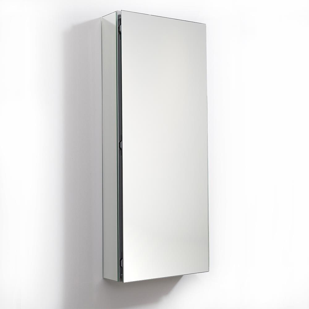 Fresca 15-in x 36-in Surface/Recessed Mount Mirror Mirrored Medicine Cabinet