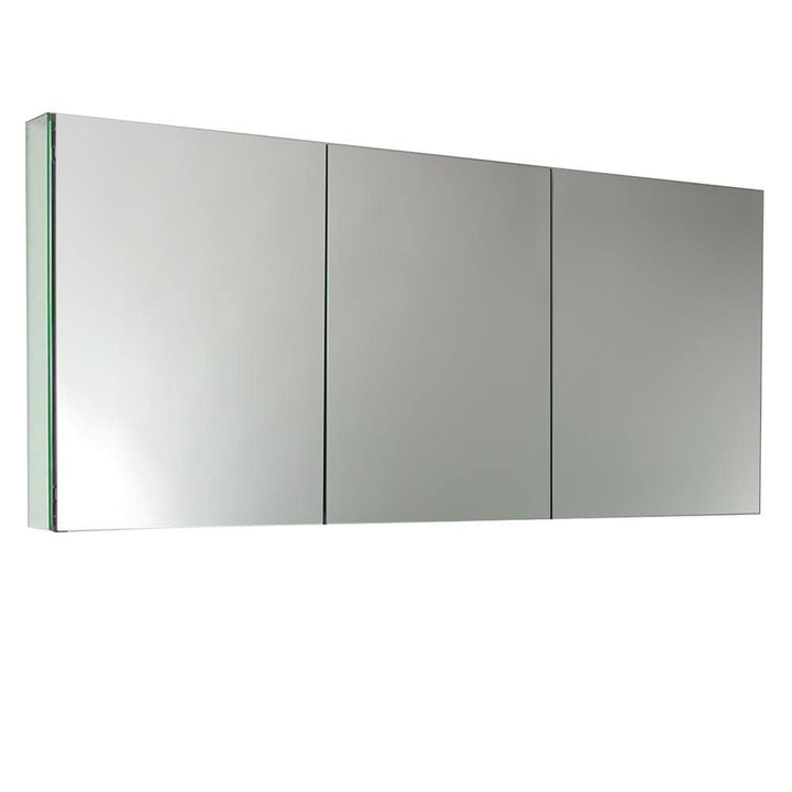 Fresca 59-in x 26-in Surface/Recessed Mount Mirror Mirrored Medicine Cabinet