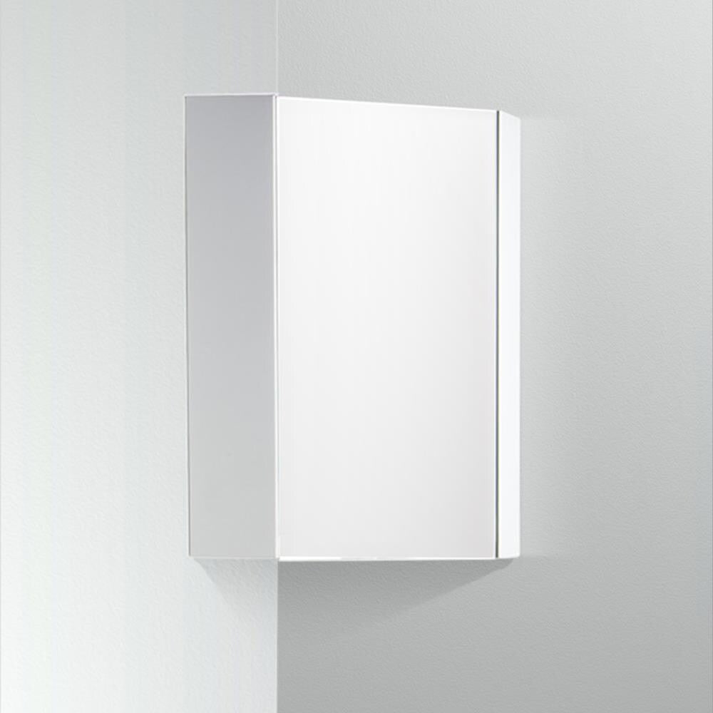Fresca Coda 14-in x 23.5-in Surface Mount White Mirrored Soft Close Medicine Cabinet