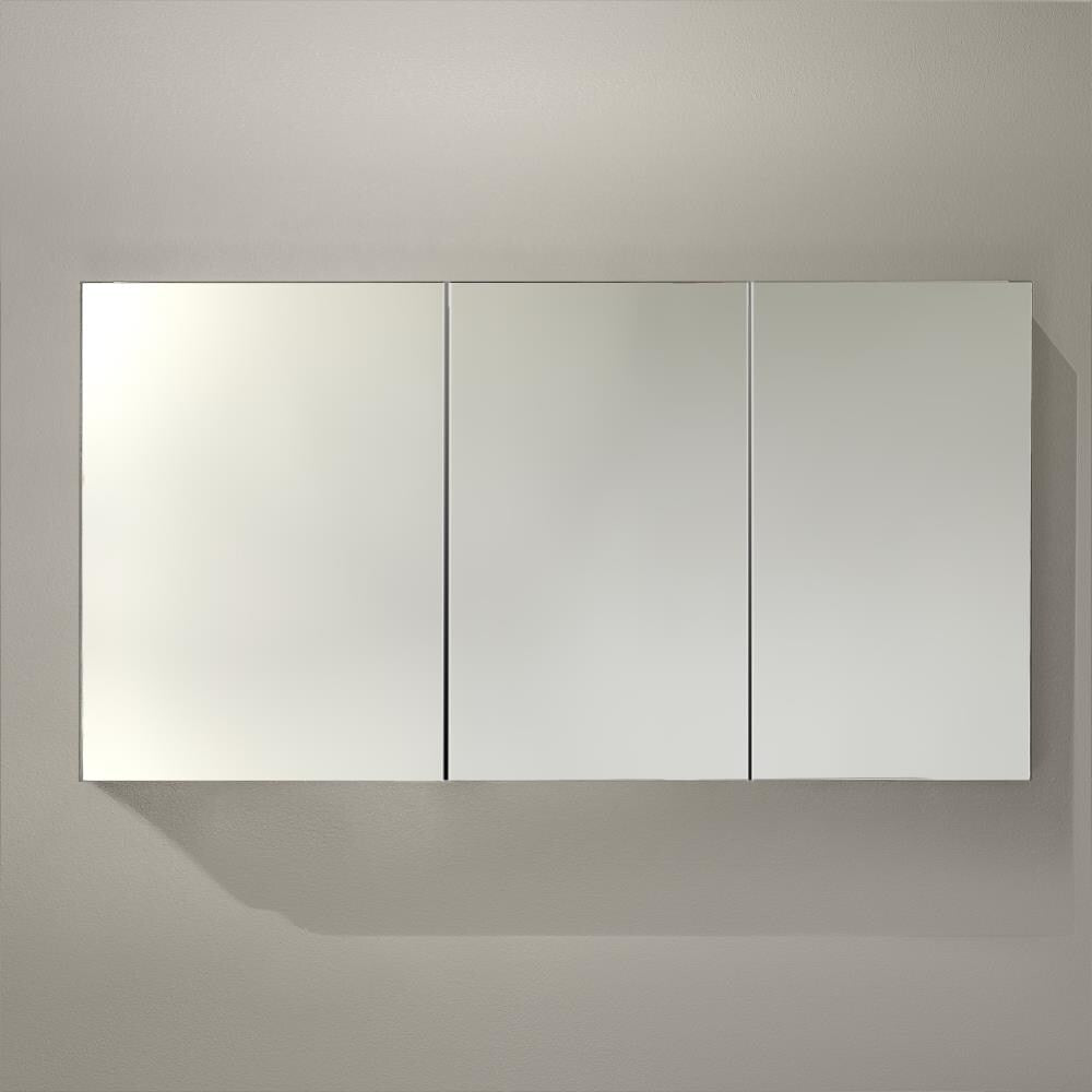 Fresca 59-in x 26-in Surface/Recessed Mount Mirror Mirrored Medicine Cabinet