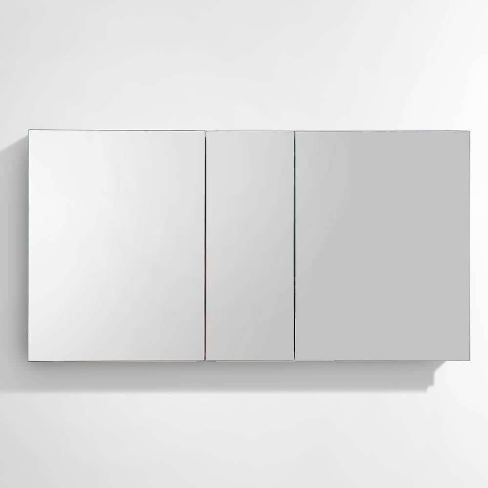 Fresca 49-in x 26-in Surface/Recessed Mount Mirror Mirrored Medicine Cabinet