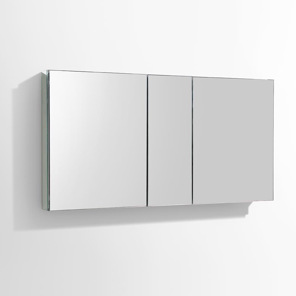 Fresca 49-in x 26-in Surface/Recessed Mount Mirror Mirrored Medicine Cabinet
