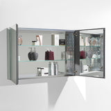 Fresca 40-in x 26-in Surface/Recessed Mount Mirror Mirrored Medicine Cabinet