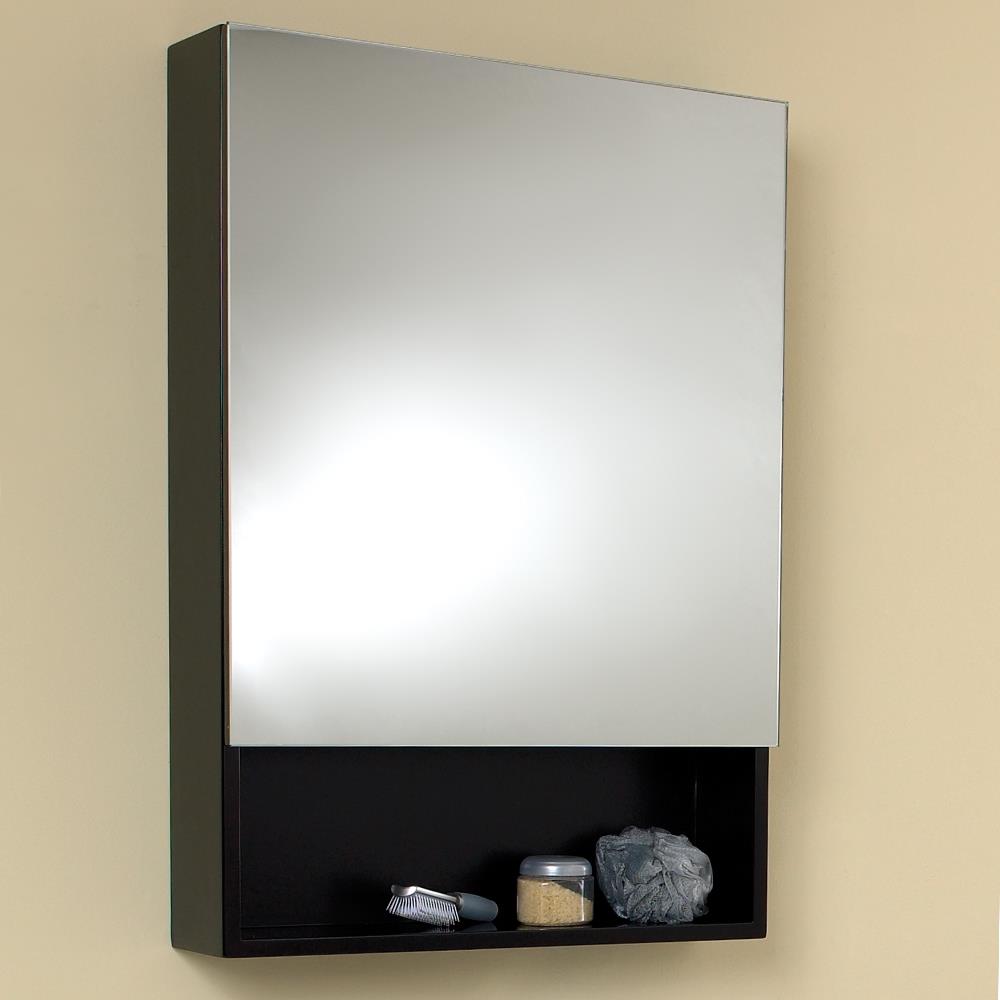 Fresca 24-in x 33.5-in Fog Free Surface Mount Espresso Mirrored Medicine Cabinet