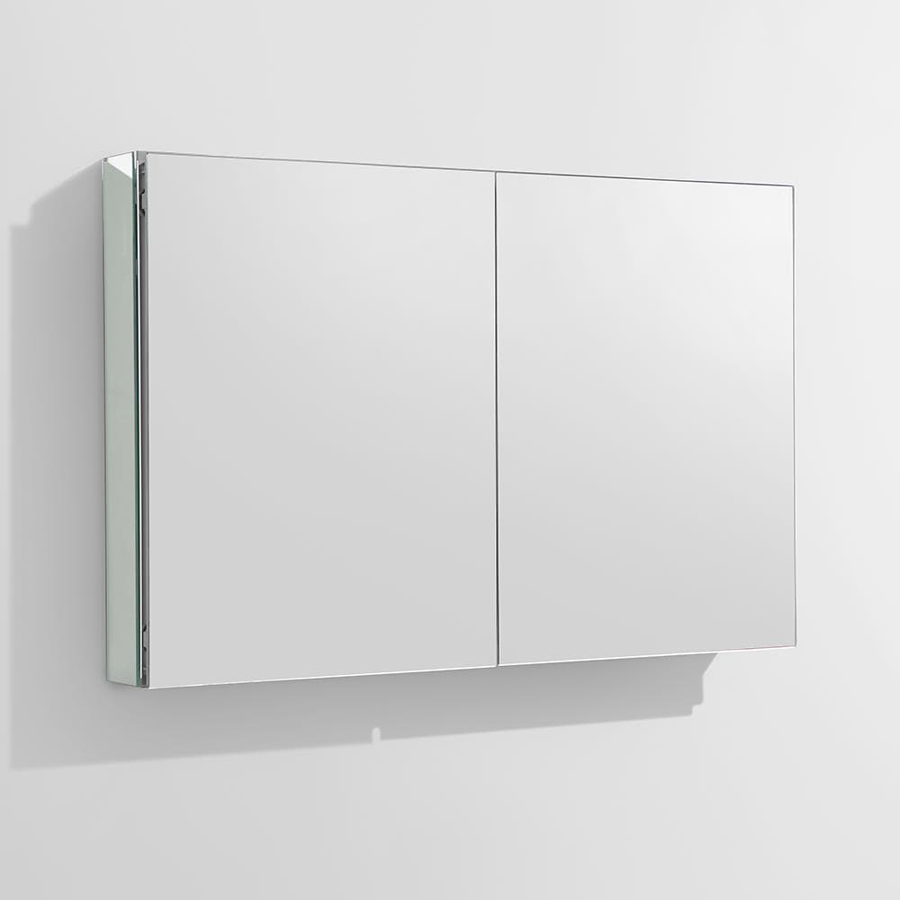 Fresca 40-in x 26-in Surface/Recessed Mount Mirror Mirrored Medicine Cabinet