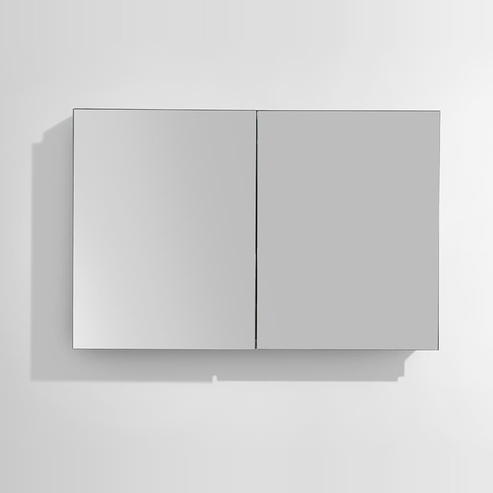 Fresca 40-in x 26-in Surface/Recessed Mount Mirror Mirrored Medicine Cabinet
