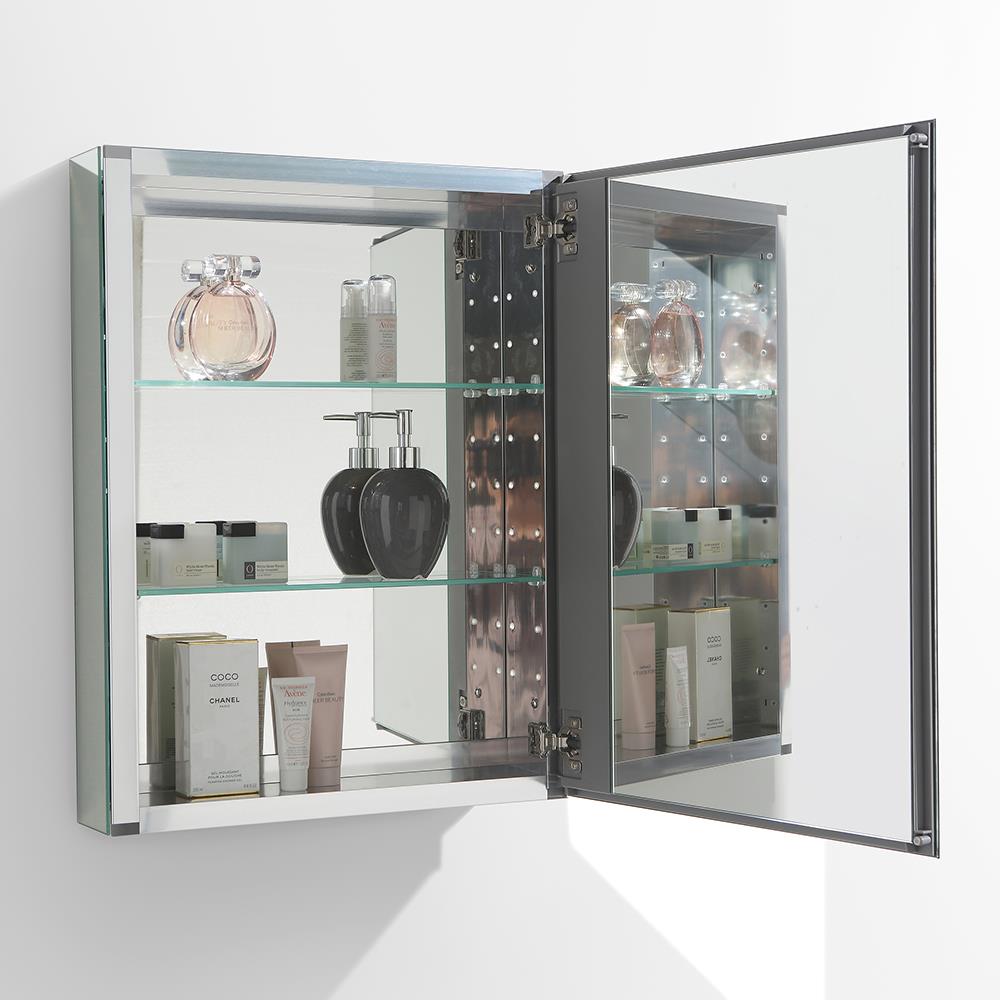 Fresca 20-in x 26-in Surface/Recessed Mount Mirror Mirrored Medicine Cabinet