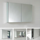 Fresca 40-in x 26-in Surface/Recessed Mount Mirror Mirrored Medicine Cabinet