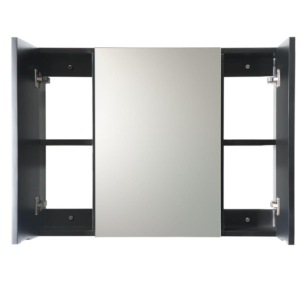 Fresca Modello 32-in x 23.65-in Surface Mount Espresso Mirrored Soft Close Medicine Cabinet