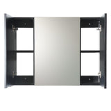 Fresca Modello 32-in x 23.65-in Surface Mount Espresso Mirrored Soft Close Medicine Cabinet