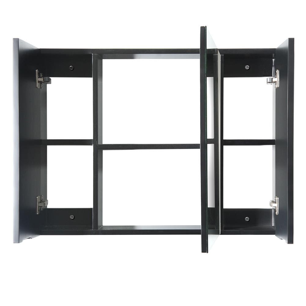 Fresca Modello 32-in x 23.65-in Surface Mount Espresso Mirrored Soft Close Medicine Cabinet
