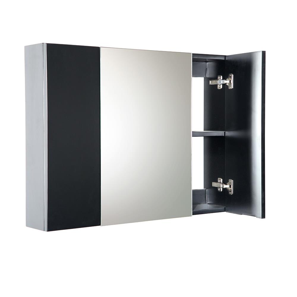 Fresca Modello 32-in x 23.65-in Surface Mount Espresso Mirrored Soft Close Medicine Cabinet