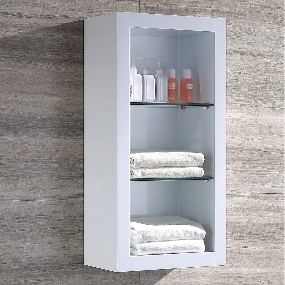 Fresca Trieste 15.75-in x 32-in x 9.9-in White Soft Close Bathroom Wall Cabinet