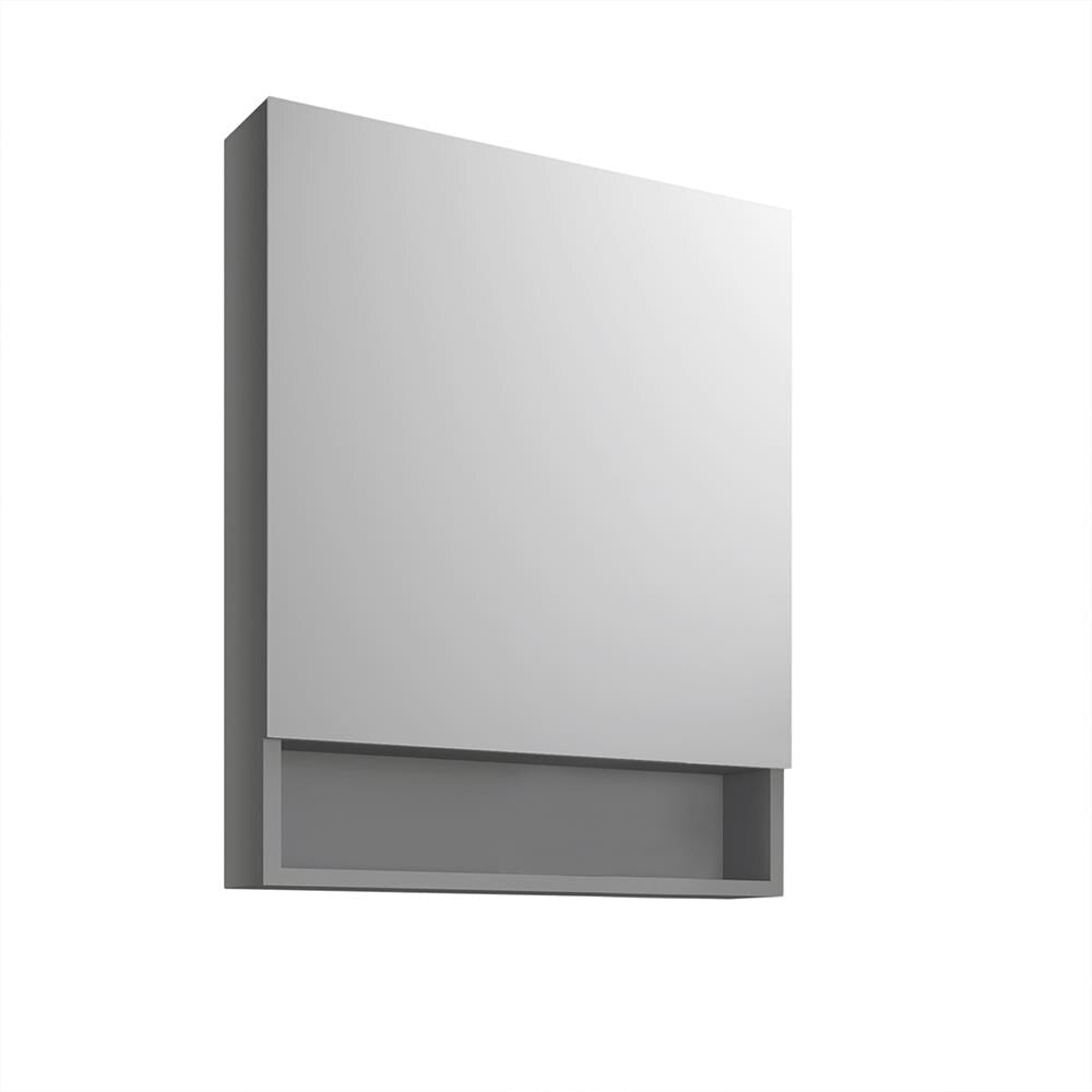 Fresca 24-in x 33.5-in Fog Free Surface Mount Gray Mirrored Medicine Cabinet