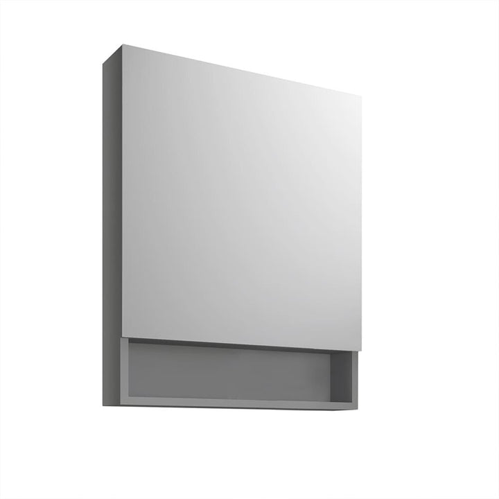 Fresca 24-in x 33.5-in Fog Free Surface Mount Gray Mirrored Medicine Cabinet
