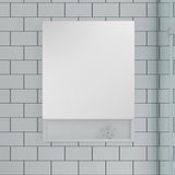 Fresca 24-in x 33.5-in Fog Free Surface Mount White Mirrored Medicine Cabinet