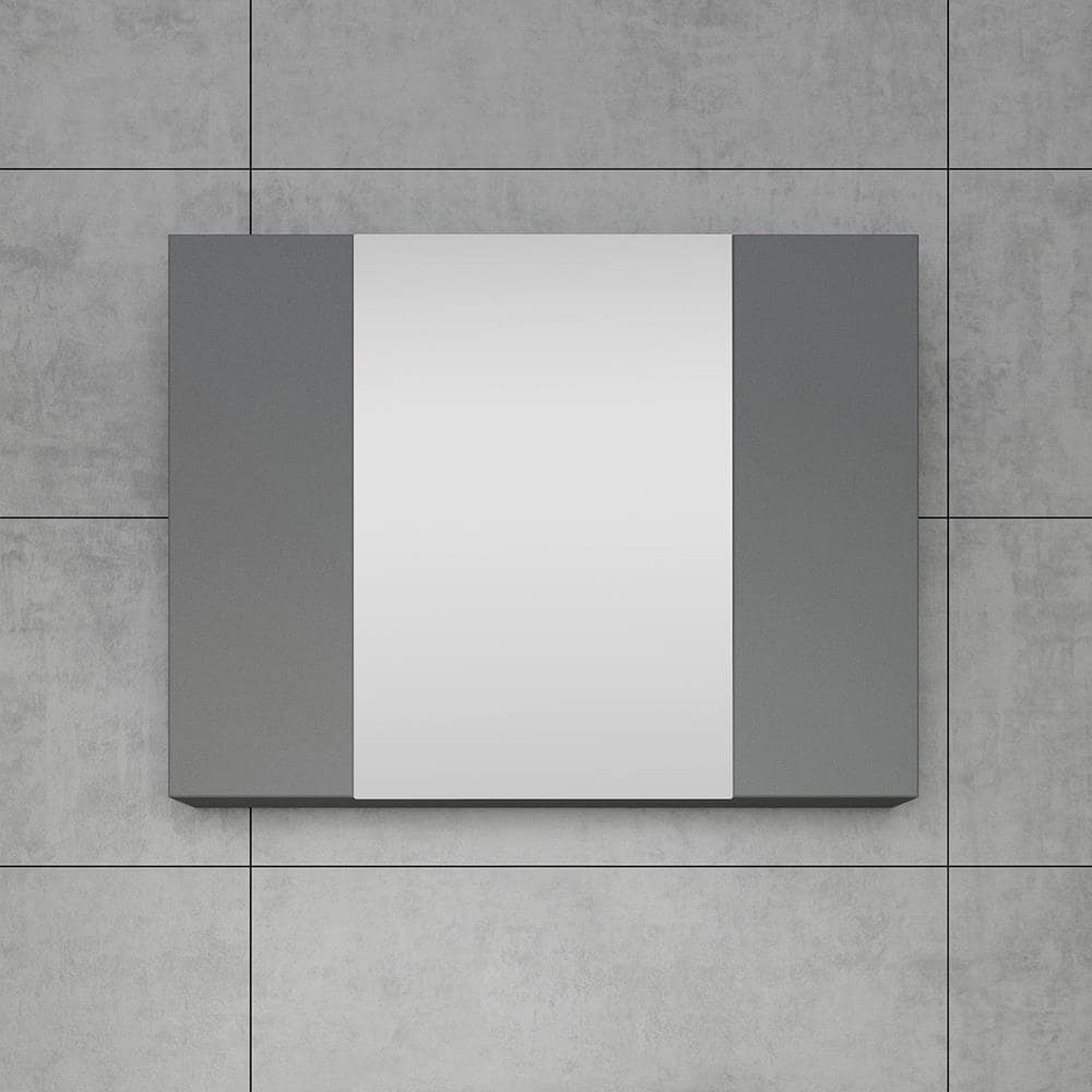 Fresca Modello 32-in x 23.65-in Surface Mount Gray Mirrored Soft Close Medicine Cabinet