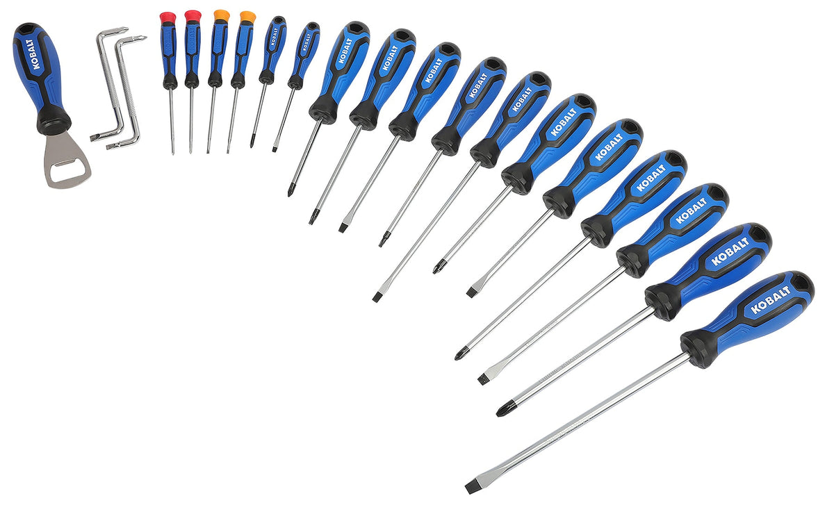 Kobalt 20-Piece 8-in Magnetic Assorted Drive Screwdriver Set, Plastic Handles