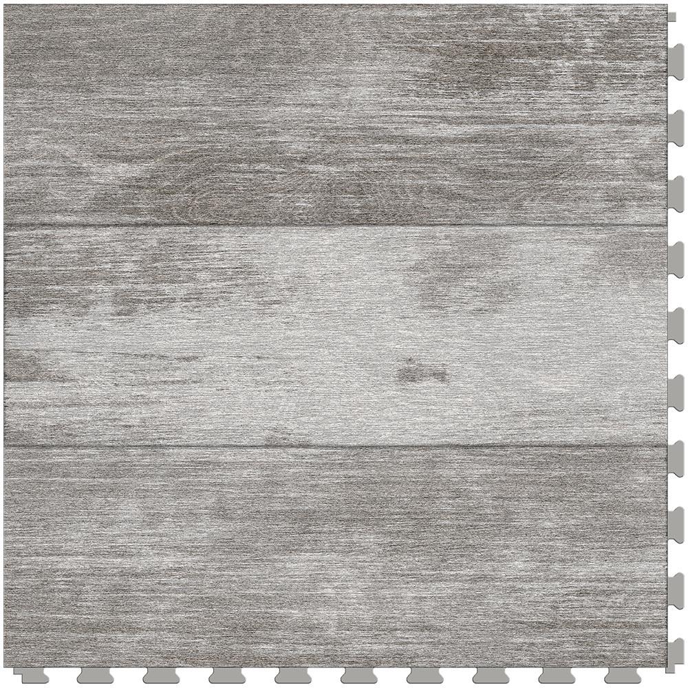 Perfection Floor Tile Sample — Coastal Collection Seaport/Satin Water-Resistant Wood-Look Interlocking Vinyl Tile, 20‑mil Wear Layer
