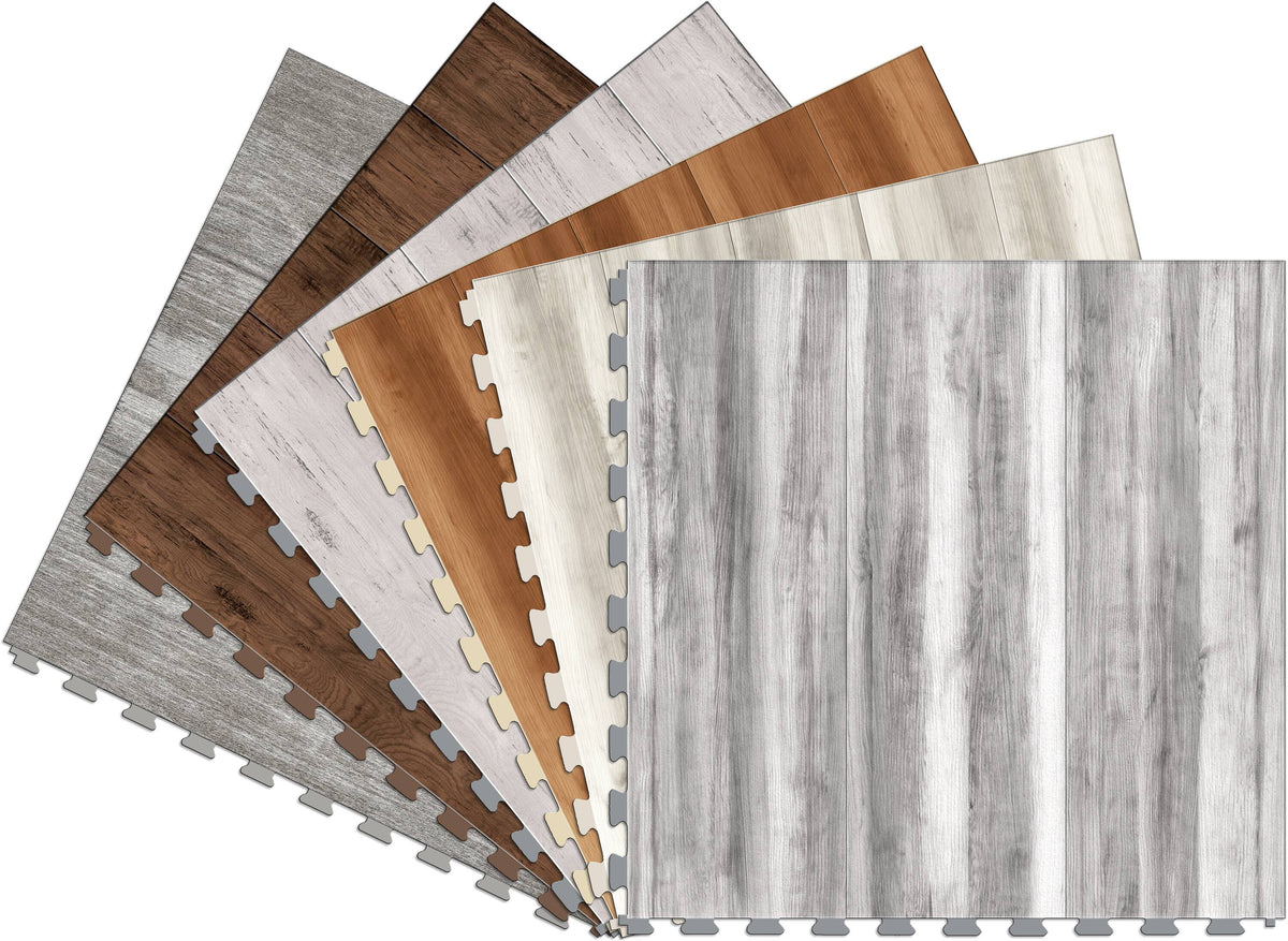 Perfection Floor Tile Vintage Wood Collection 6-Piece 20-in x 20-in Vintage White Vinyl Tile
