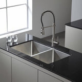 Kraus Premier Kitchen Faucet Stainless Steel 1-Handle Deck-Mount Pre-rinse Handle Kitchen Faucet
