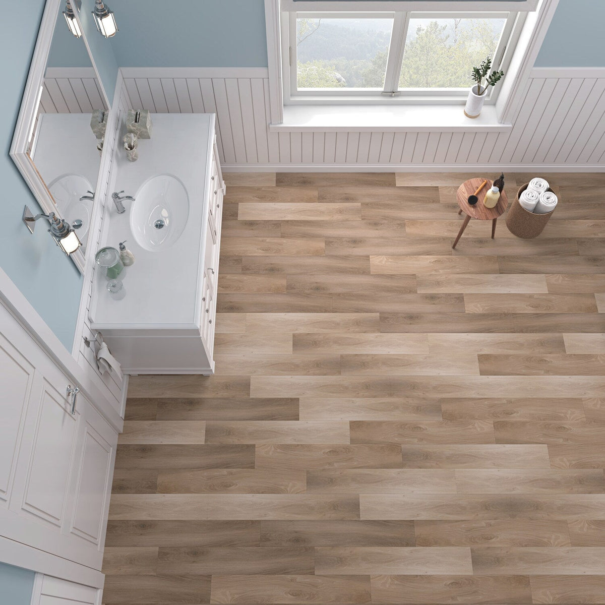 Lucida USA BaseCore Honey Brown 12-mil x 6-in W x 36-in L Waterproof Peel and Stick Vinyl Plank Flooring (54-sq ft/ Carton)