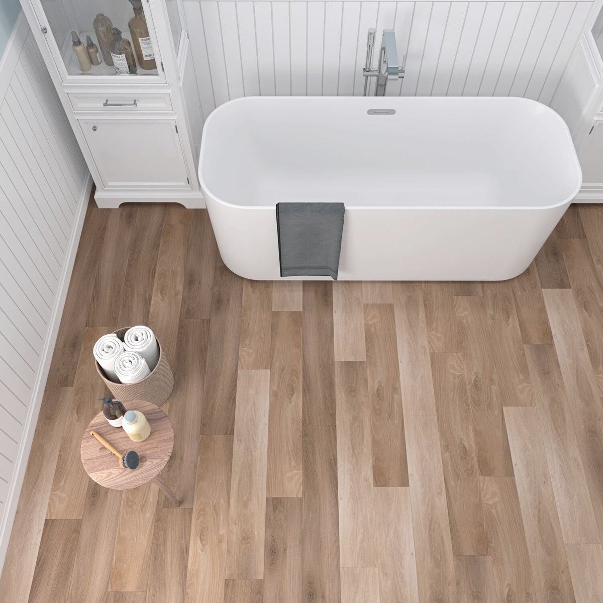 Lucida USA BaseCore Honey Brown 12-mil x 6-in W x 36-in L Waterproof Peel and Stick Vinyl Plank Flooring (54-sq ft/ Carton)