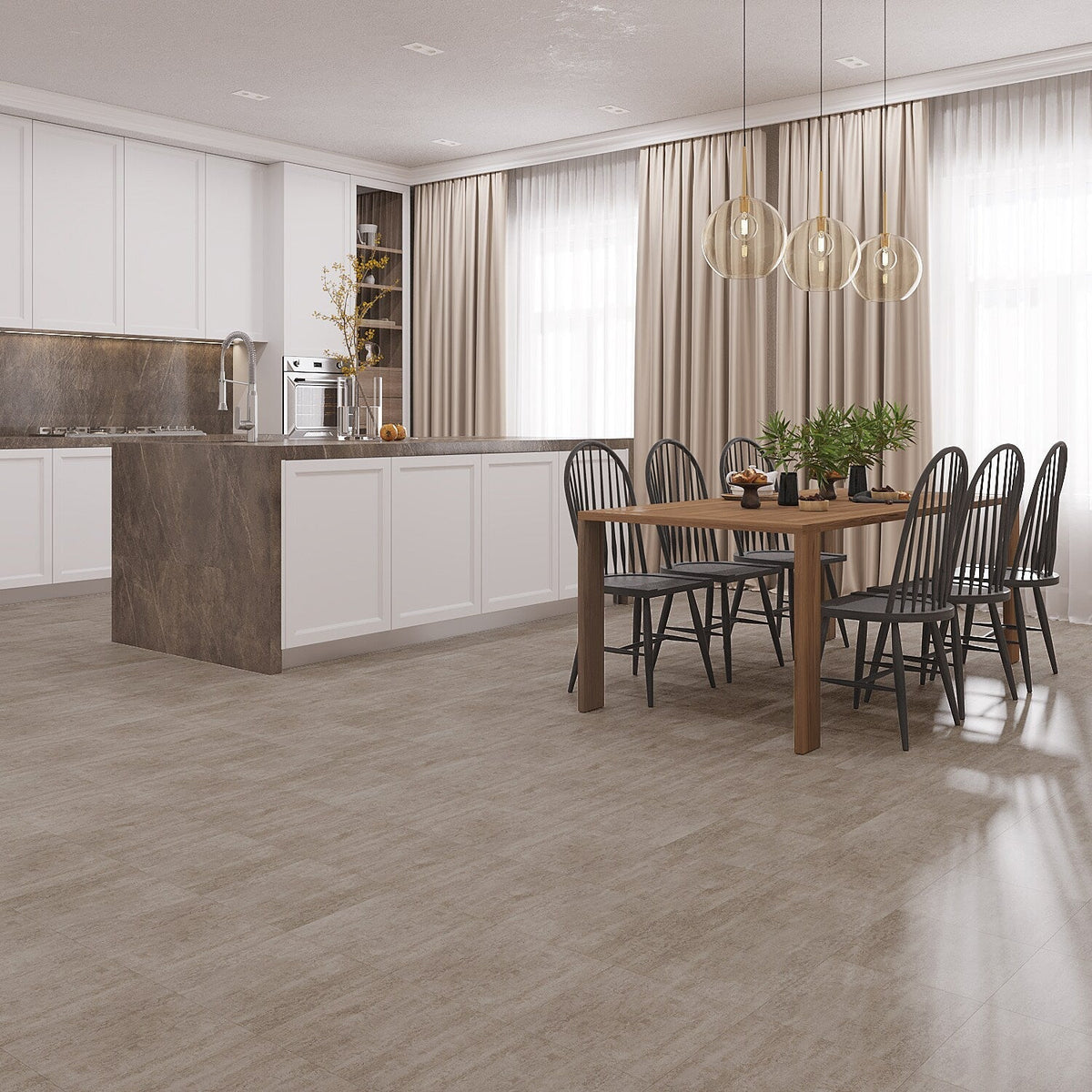 Lucida USA Cement Stainless Steel Stone Look 12-mil x 12-in W x 12-in L Waterproof Peel and Stick Vinyl Tile Flooring (36-sq ft/ Carton)