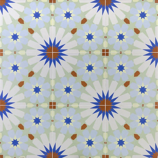 Artmore Tile Magnifico Multicolored 9-in x 9-in Glazed Porcelain Encaustic Floor and Wall Tile product image