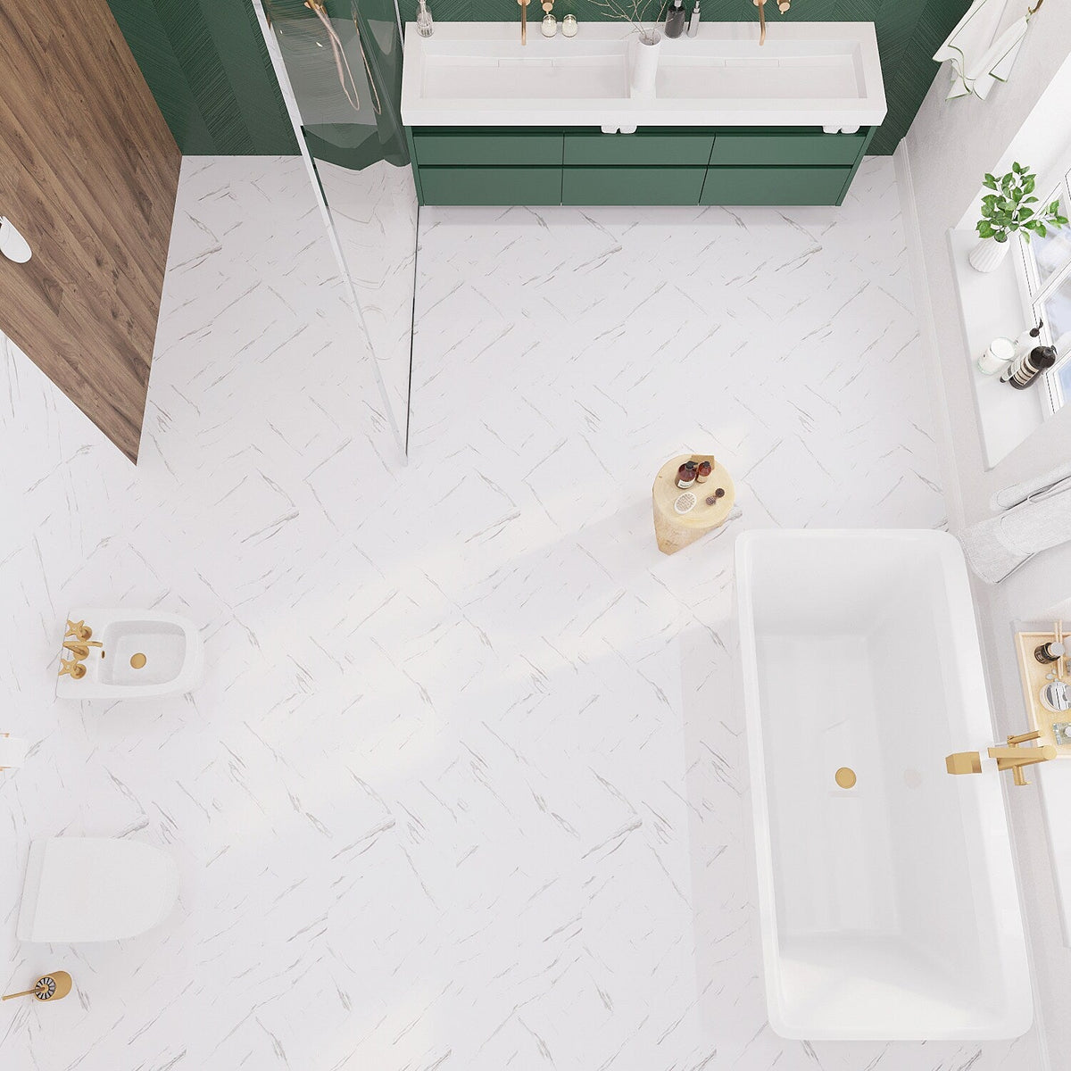 Lucida USA Marble White Stone Look 12-mil x 12-in W x 12-in L Waterproof Peel and Stick Vinyl Tile Flooring (36-sq ft/ Carton)