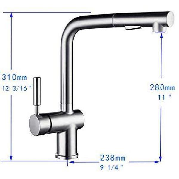 Single-Handle Pull Out Sprayer Kitchen Faucet in Brushed Nickel - Super Arbor